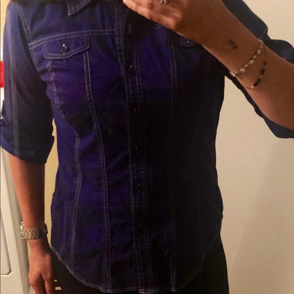 harve benard Fitted Button Down Navy - Picture 4 of 4